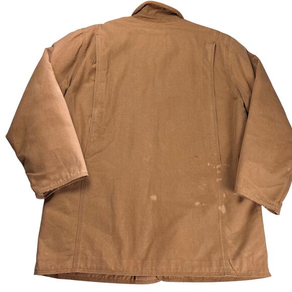 J. Crew Brown Chore Coat Jacket Men's size Small Removable Wool Liner Button up - Picture 2 of 9